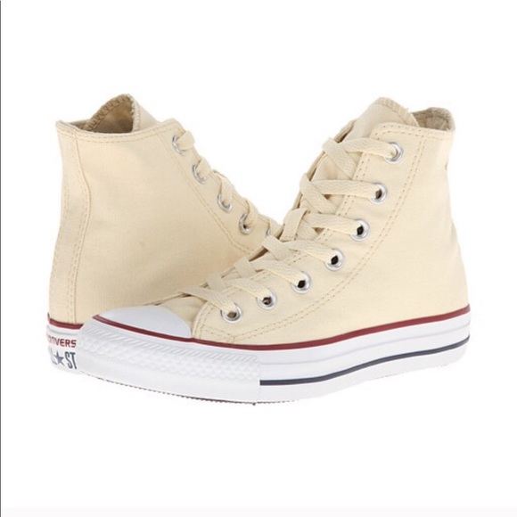 natural white high top converse